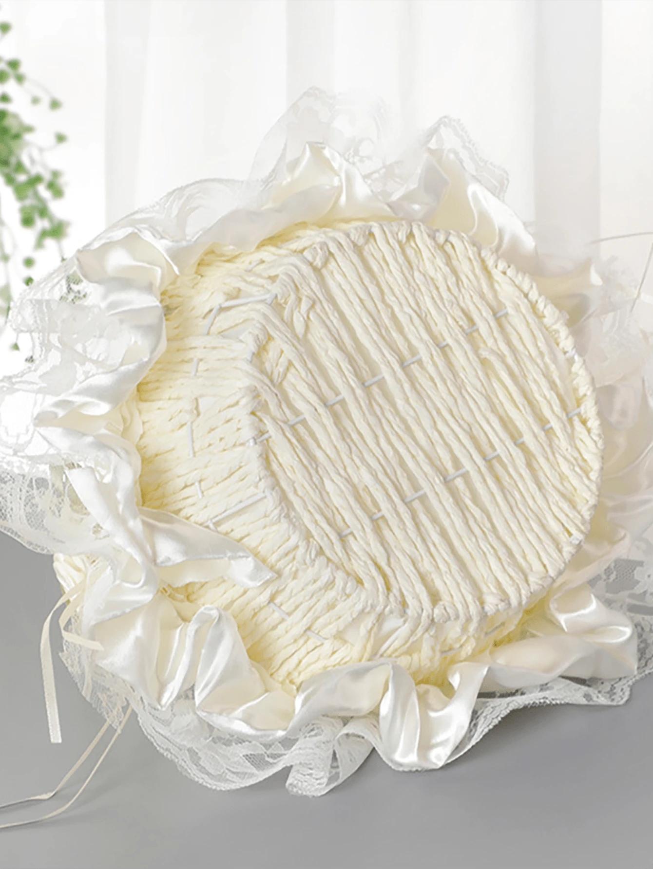 SHEIN KREMOWY KOSZYK ZDOBIENIE S07__25X25CM