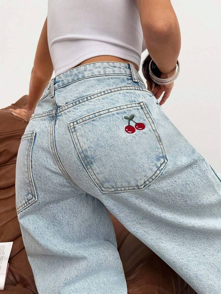 SHEIN SPODNIE JEANS SZEROKIE NOGAWKI S06__S