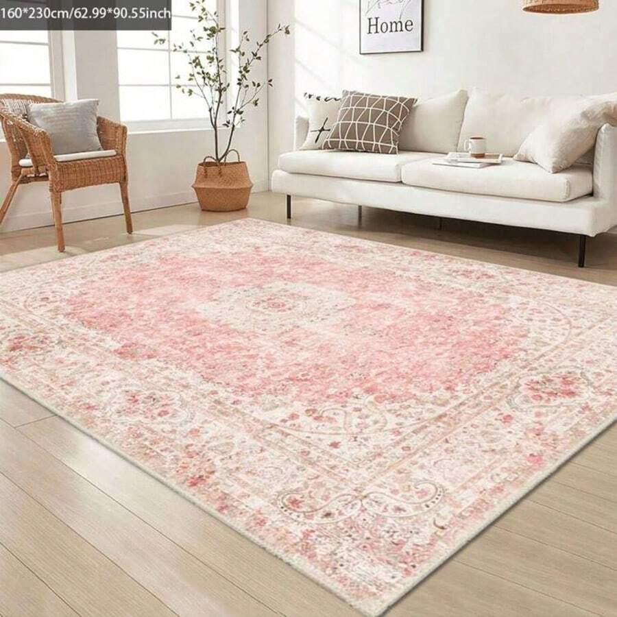 SHEIN RÓŻOWY DYWAN WZÓR 60X90CM