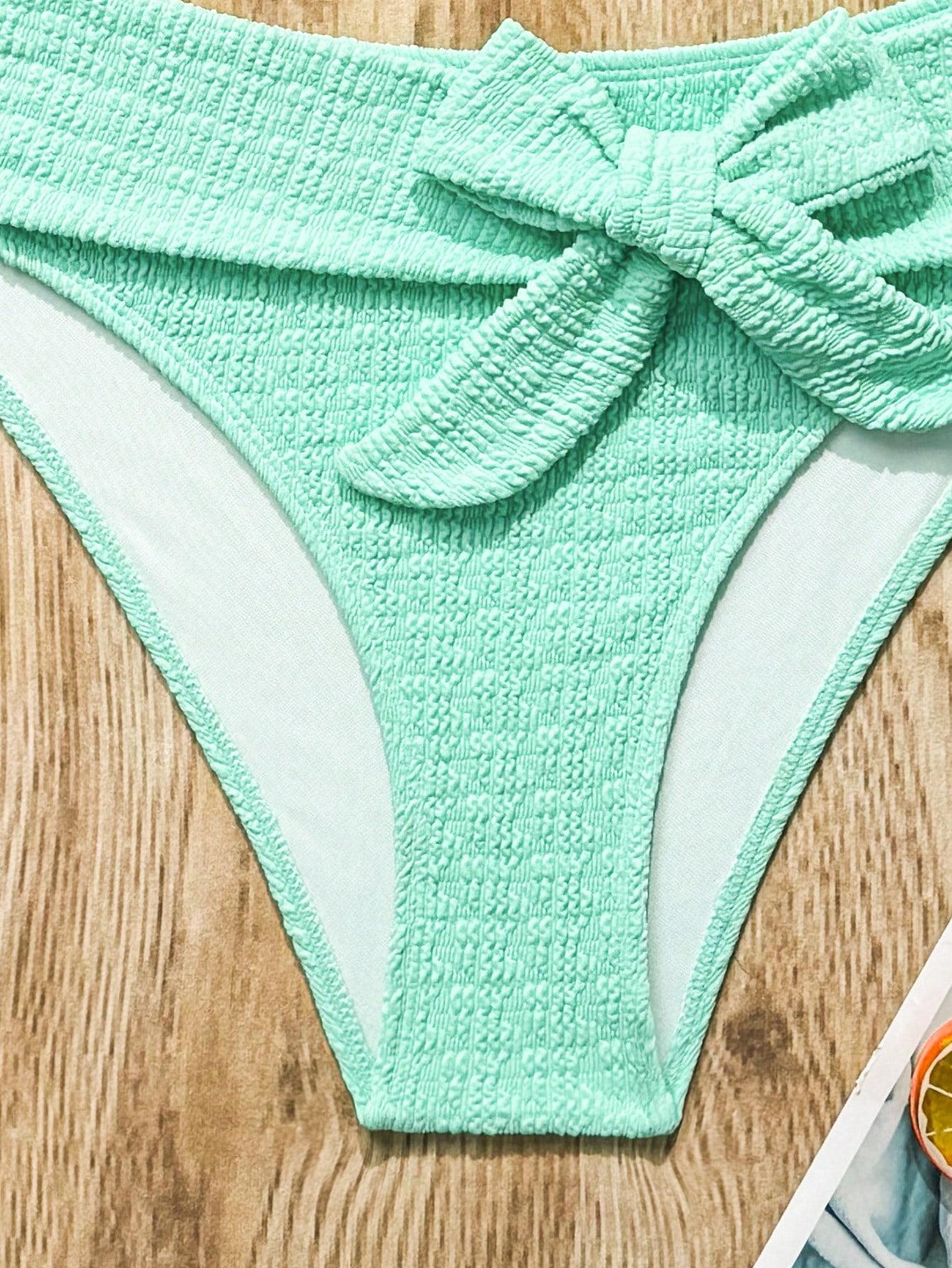 SHEIN NIEBIESKI STRÓJ KĄPIELOWY ZDOBIENIE S09__XL