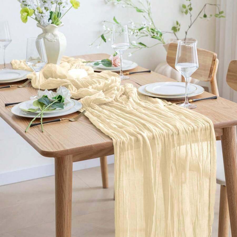 SHEIN BEŻOWY BIEŻNIK NA STÓŁ S07__400X90