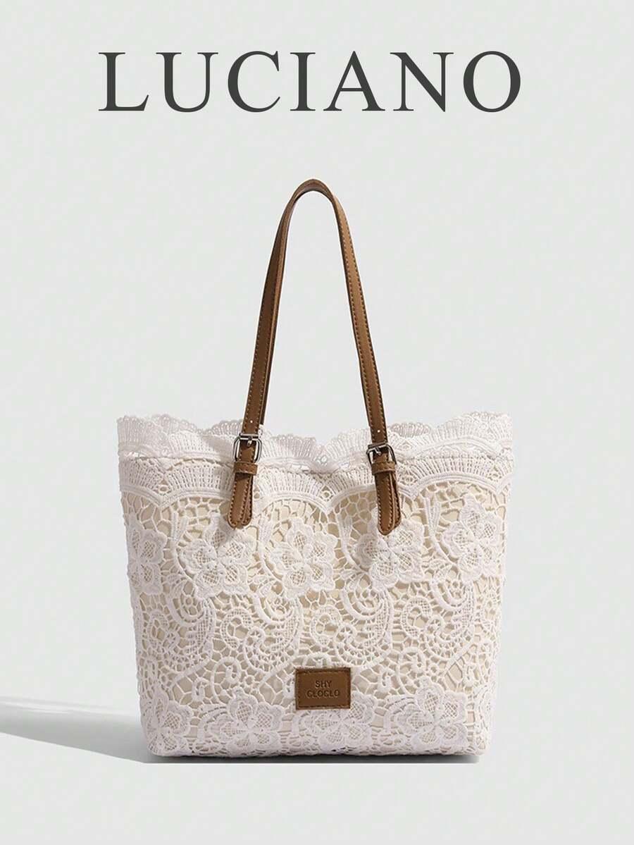 SHEIN BIAŁA TOREBKA KORONKA S07__25X22CM