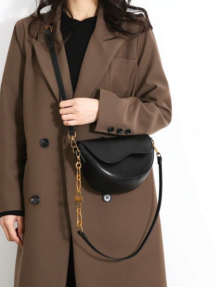 SHEIN CZARNA TOREBKA IMITACJA SKÓRY S07__24X13