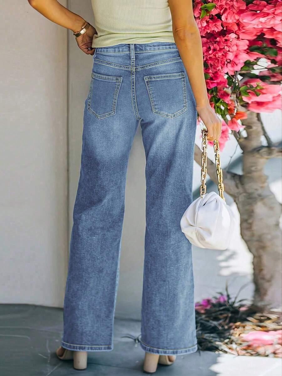 SHEIN JEANSY PROSTA NOGAWKA S06__M