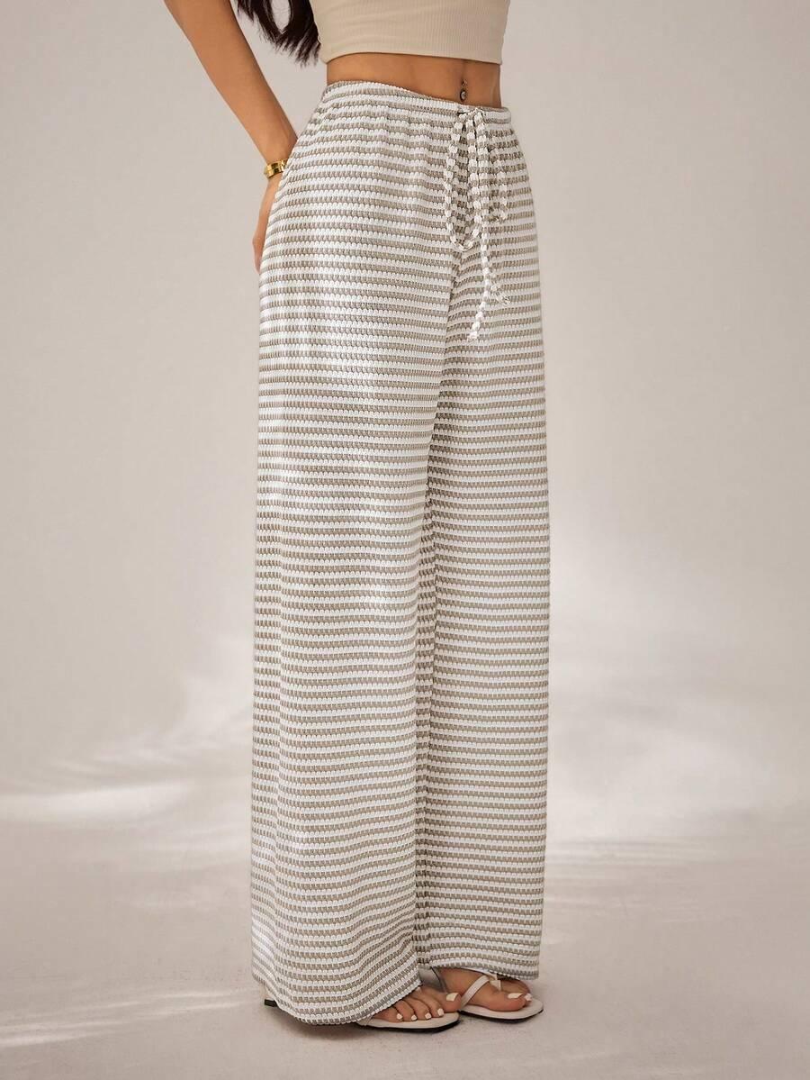 SHEIN SPODNIE CASUAL WZÓR PASKI S06__M