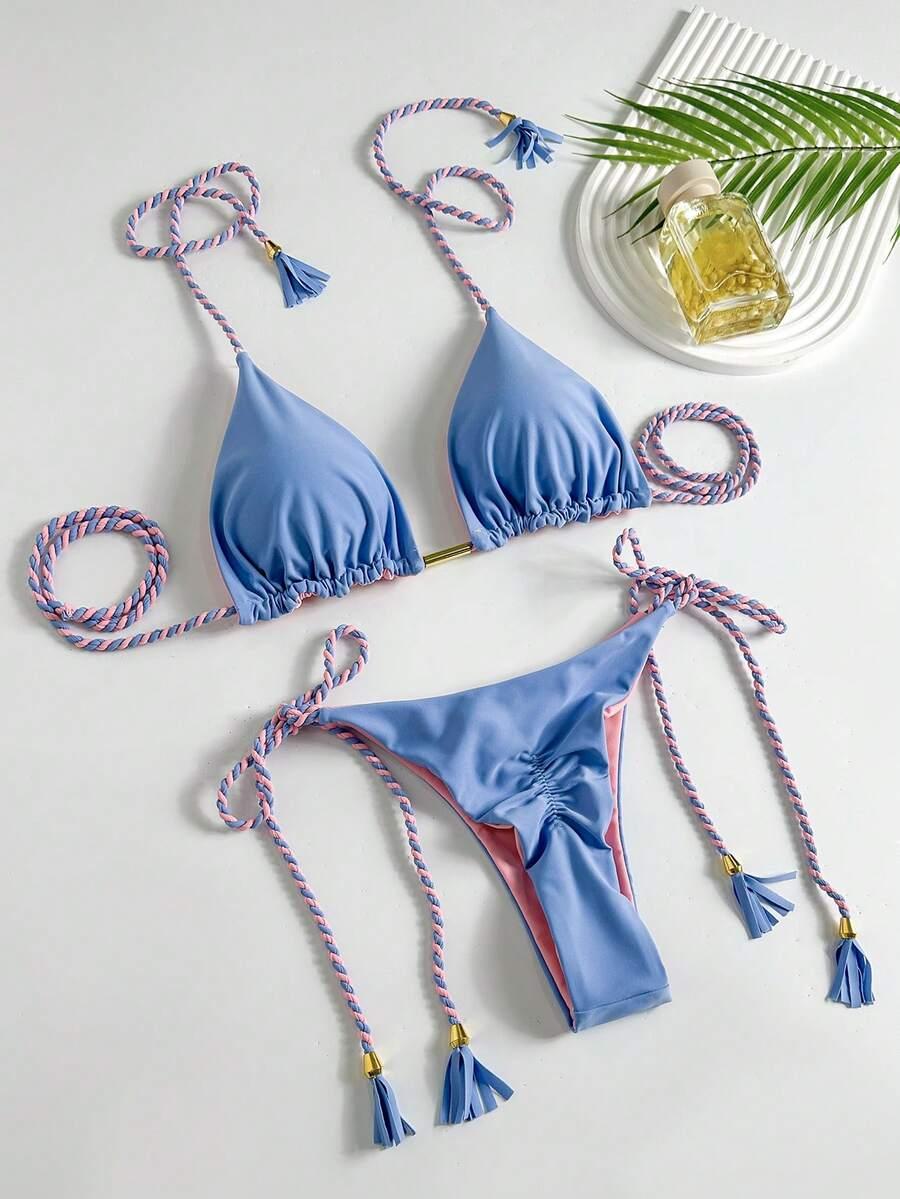 SHEIN DWUCZĘŚCIOWY STRÓJ KĄPIELOWY S09__L