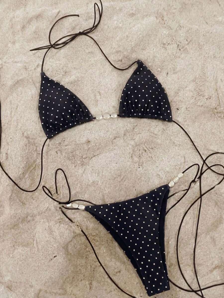 SHEIN CZARNY DWUCZĘŚCIOWY STRÓJ KĄPIELOWY S09__XS