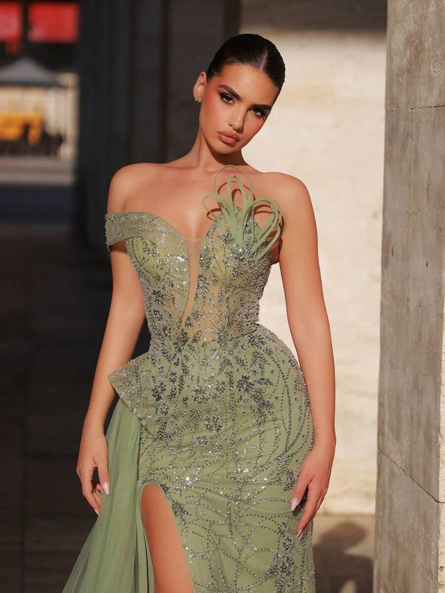 SHEIN MAXI SUKIENKA ZDOBIENIA S06__S
