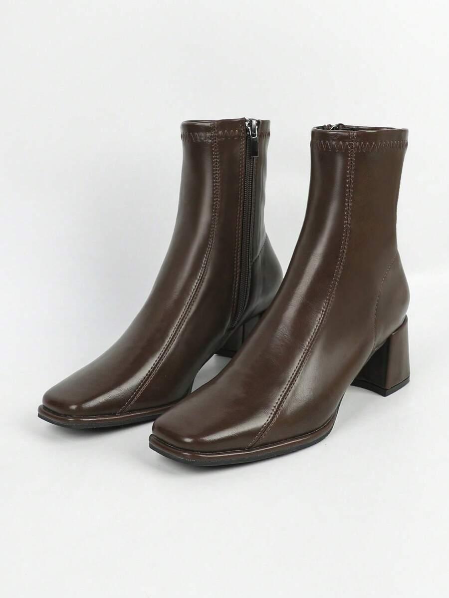 SHEIN BRĄZOWE BOTKI KLOCEK W01__37,5