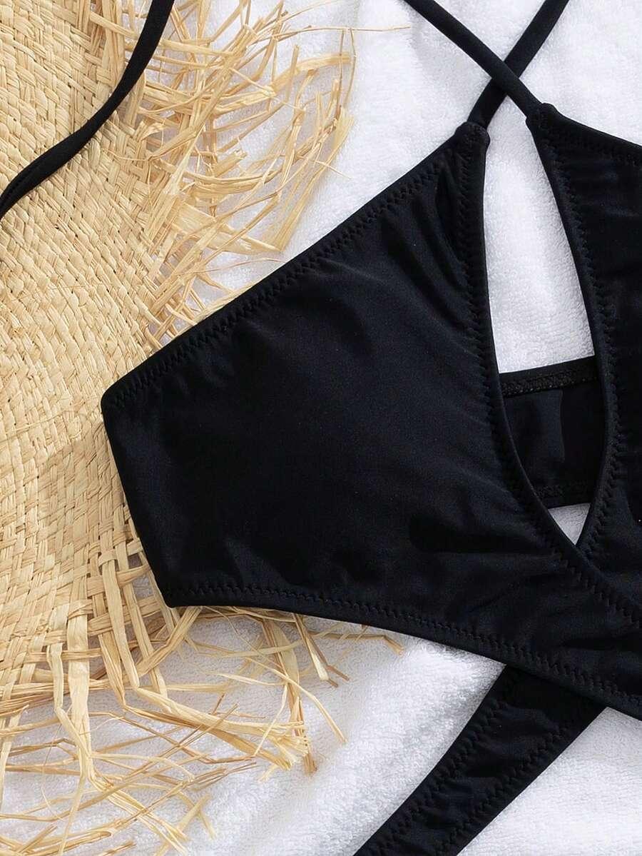 SULTRY SOL CZARNY JEDNOCZĘŚCIOWY KOSTIUM KĄPIELOWY WYCIĘCIA PK01__S