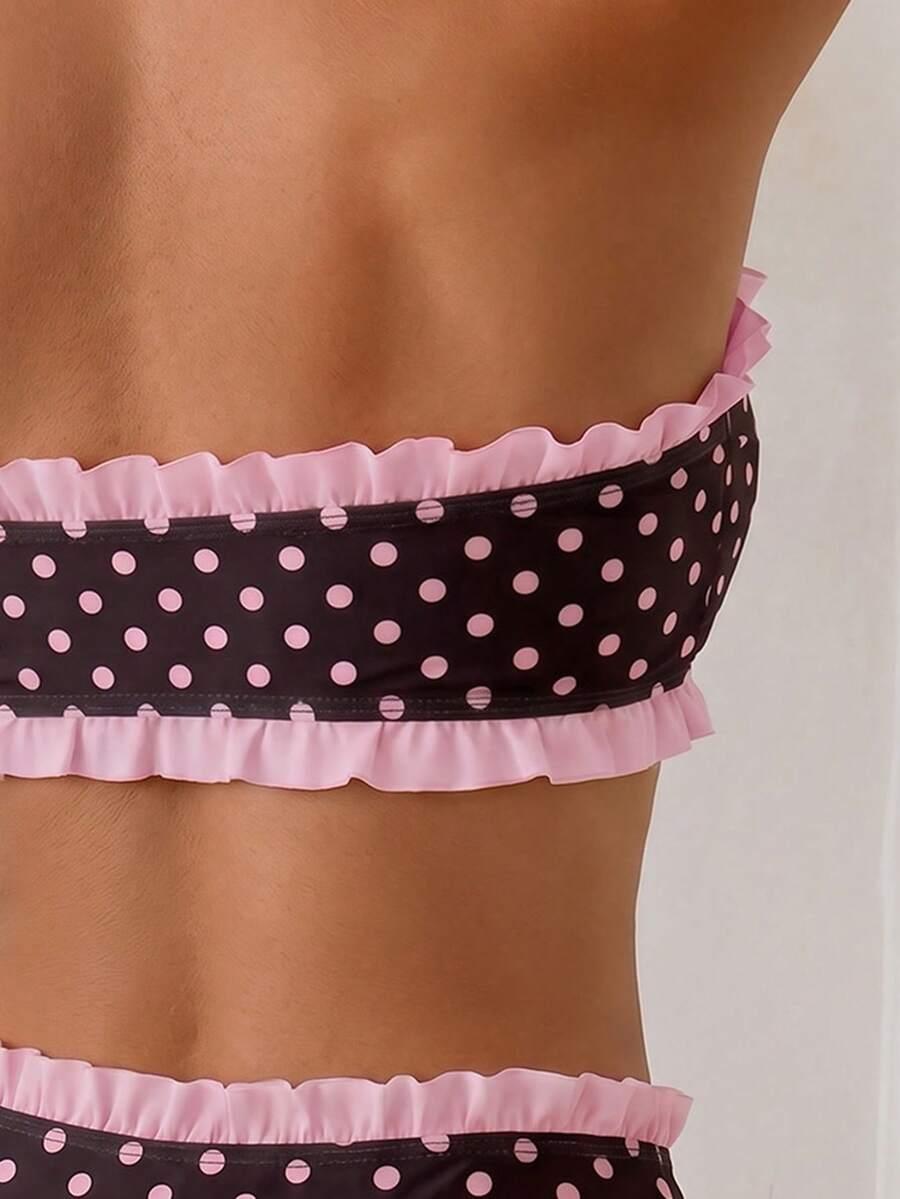 SHEIN STRÓJ KĄPIELOWY KOMPLET GROSZKI S09__L