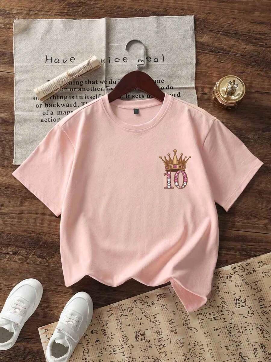 SHEIN RÓŻOWY T-SHIRT PRINT S06__160-166
