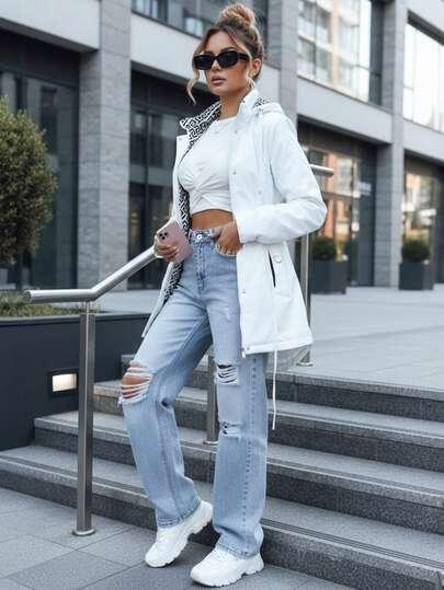 SHEIN BIAŁA KURTKA ZAMEK W01__L