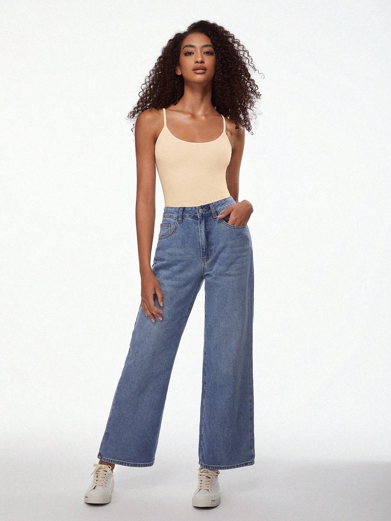 SHEIN BEŻOWY TOP NA RAMIĄCZKACH S06__M