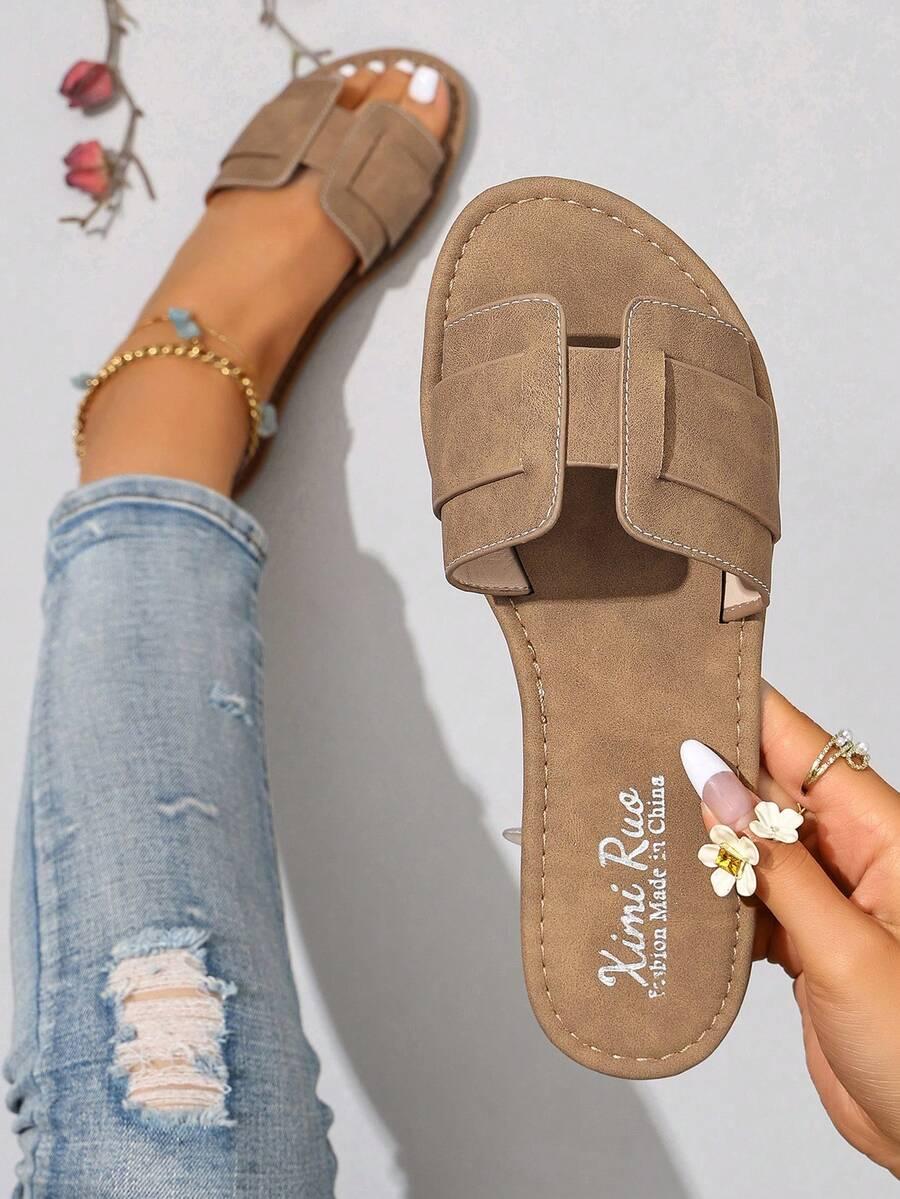 SHEIN BRĄZOWE KLAPKI CASUAL S06__43