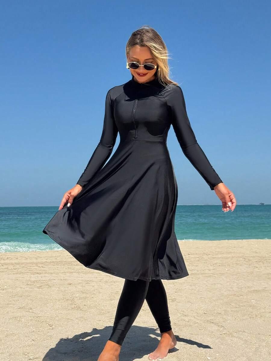 SHEIN DWUCZĘŚCIOWY STRÓJ KĄPIELOWY BURKINI S09__L