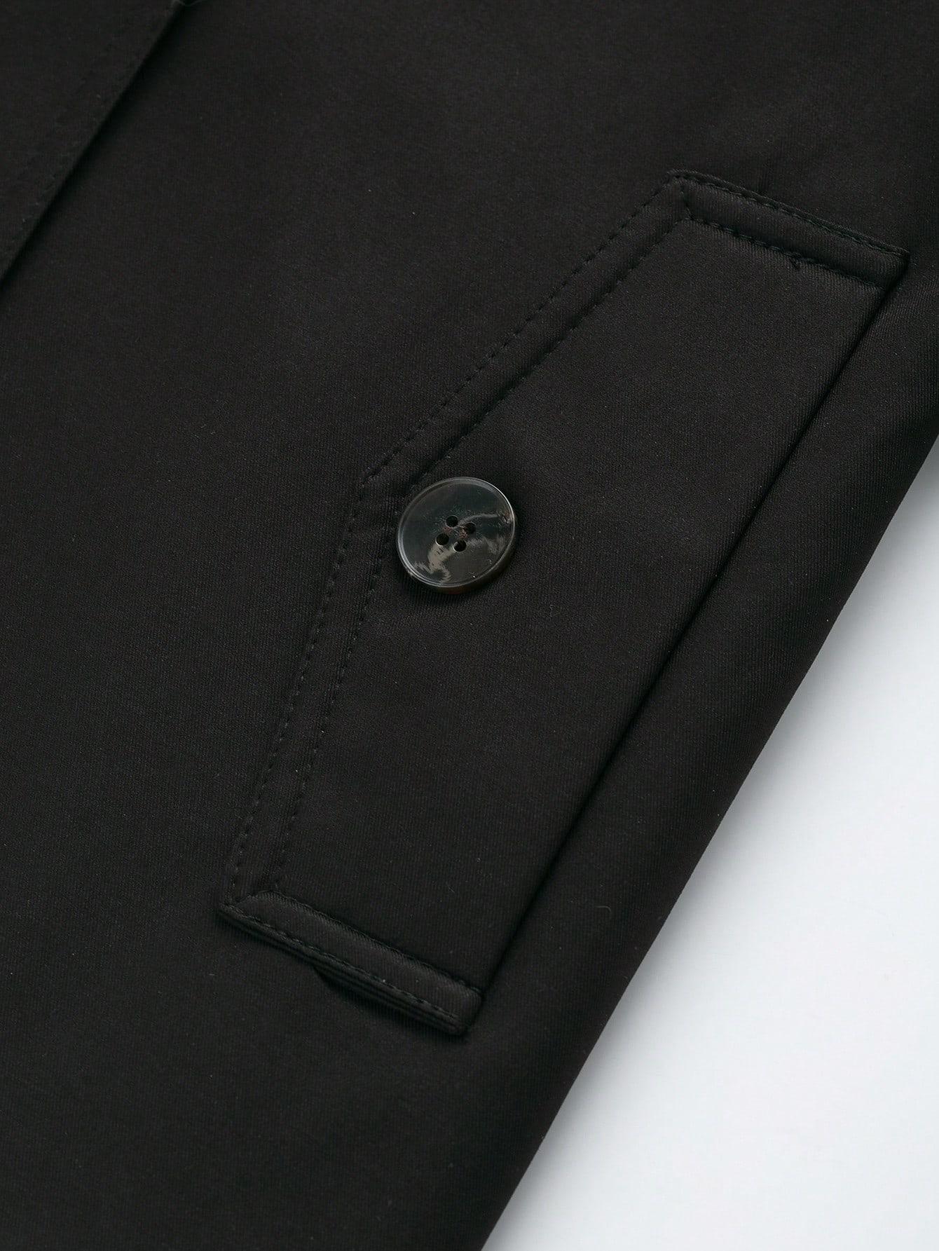 SHEIN CZARNY PŁASZCZ TRENCZ W01__S