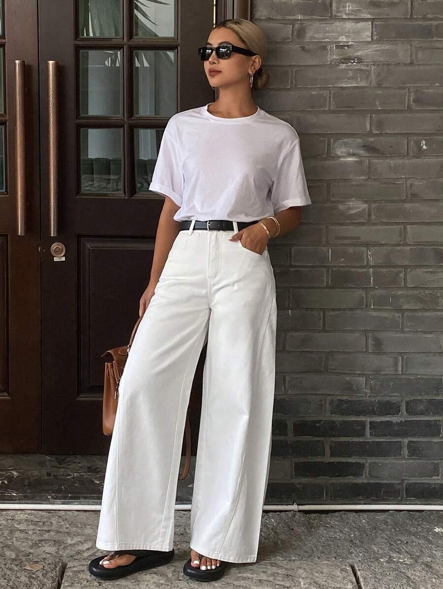 LIVESSO BIAŁE SPODNIE JEANS S06__L