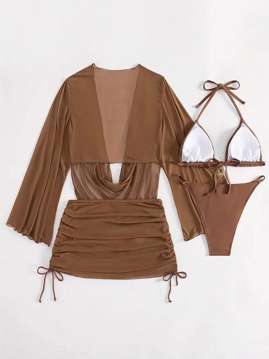 SHEIN DWUCZĘŚCIOWY STRÓJ KĄPIELOWY NARZUTKA S09__S