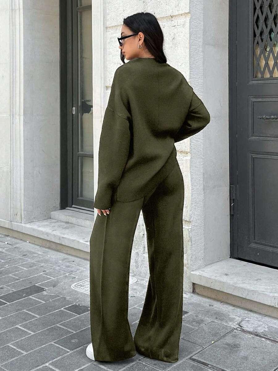 SHEIN ZIELONY SWETER OVERSIZE STÓJKA PK01__XXL