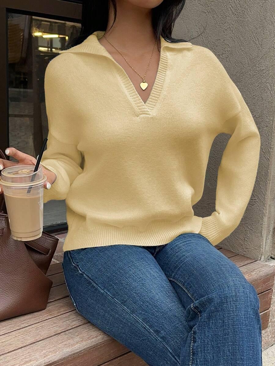 FLIRLA ŻÓŁTY SWETER KOŁNIERZYK S06__XS