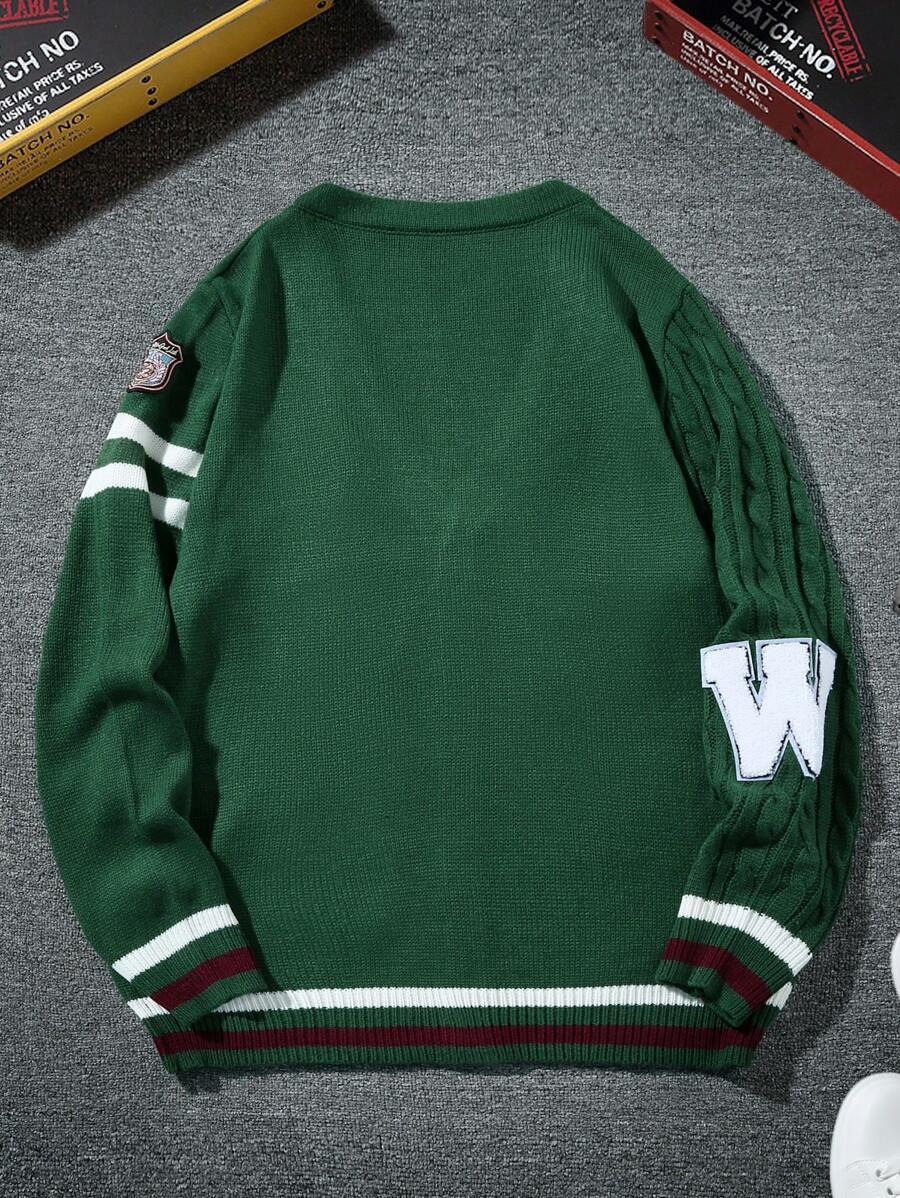 SHEIN SWETER DŁUGI RĘKAW ZDOBIENIA S06__L