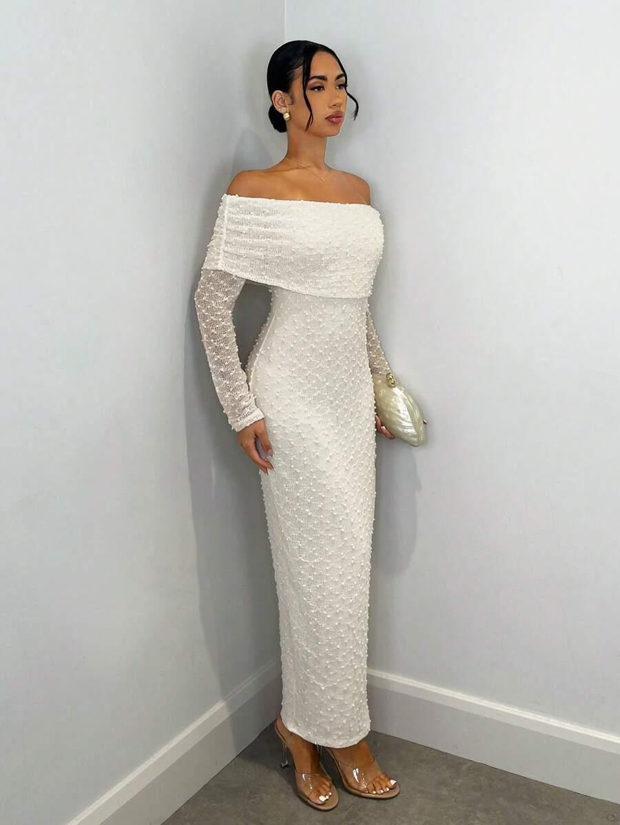 SHEIN MAXI SUKIENKA ODKRYTE RAMIONA S06__S