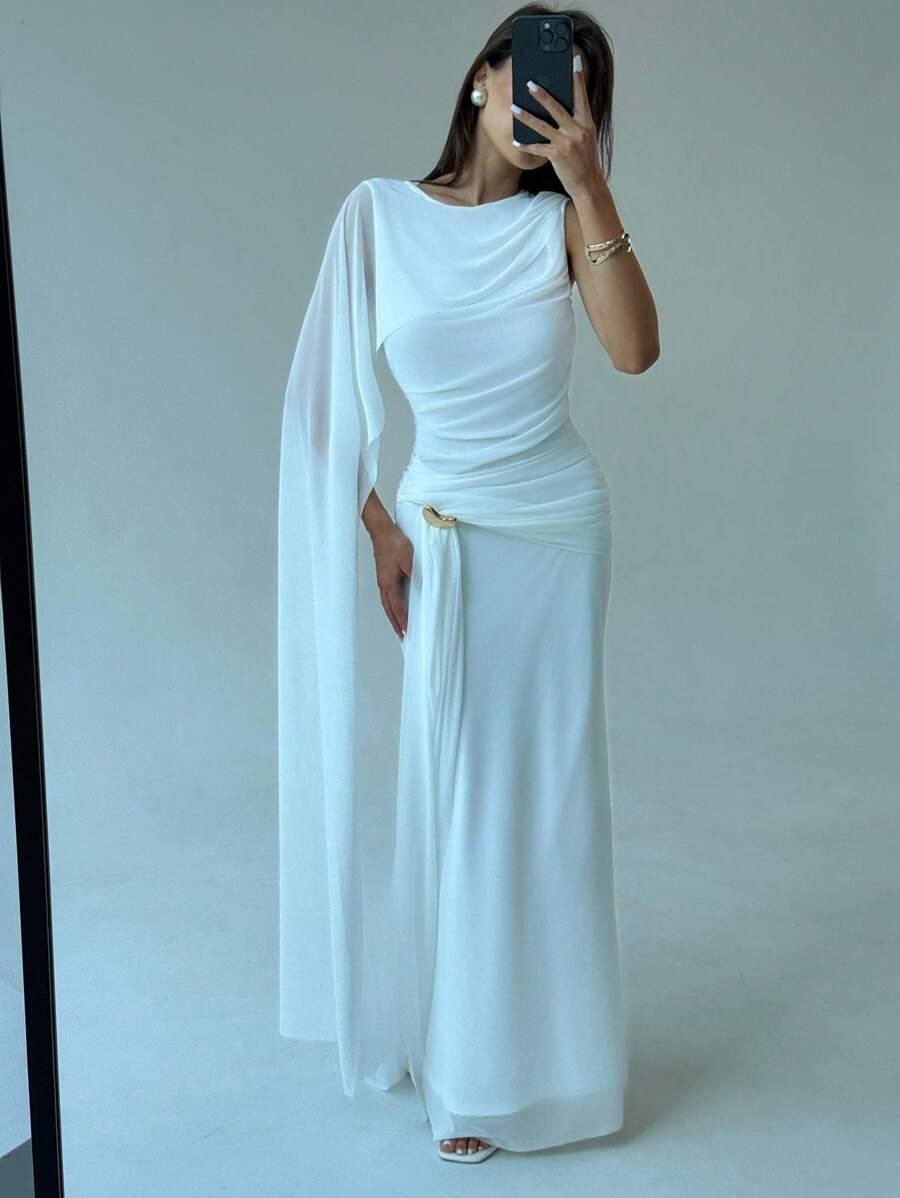 SHEIN BIAŁA MAXI SUKIENKA S06__L