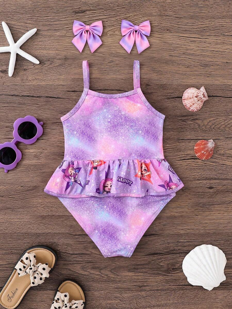 SHEIN FIOLETOWY STRÓJ KĄPIELOWY S09__110/116