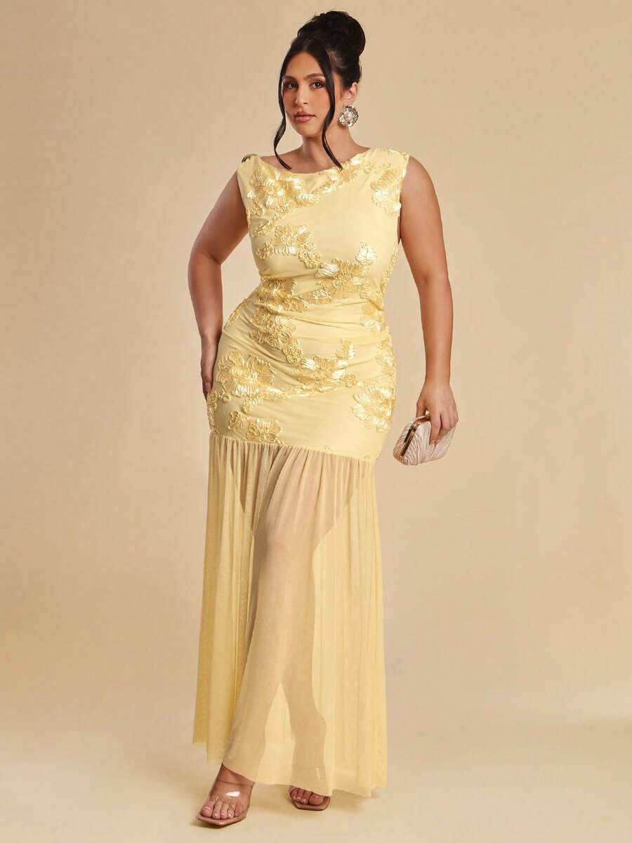SHEIN ŻÓŁTA MAXI SUKIENKA S06__XXL