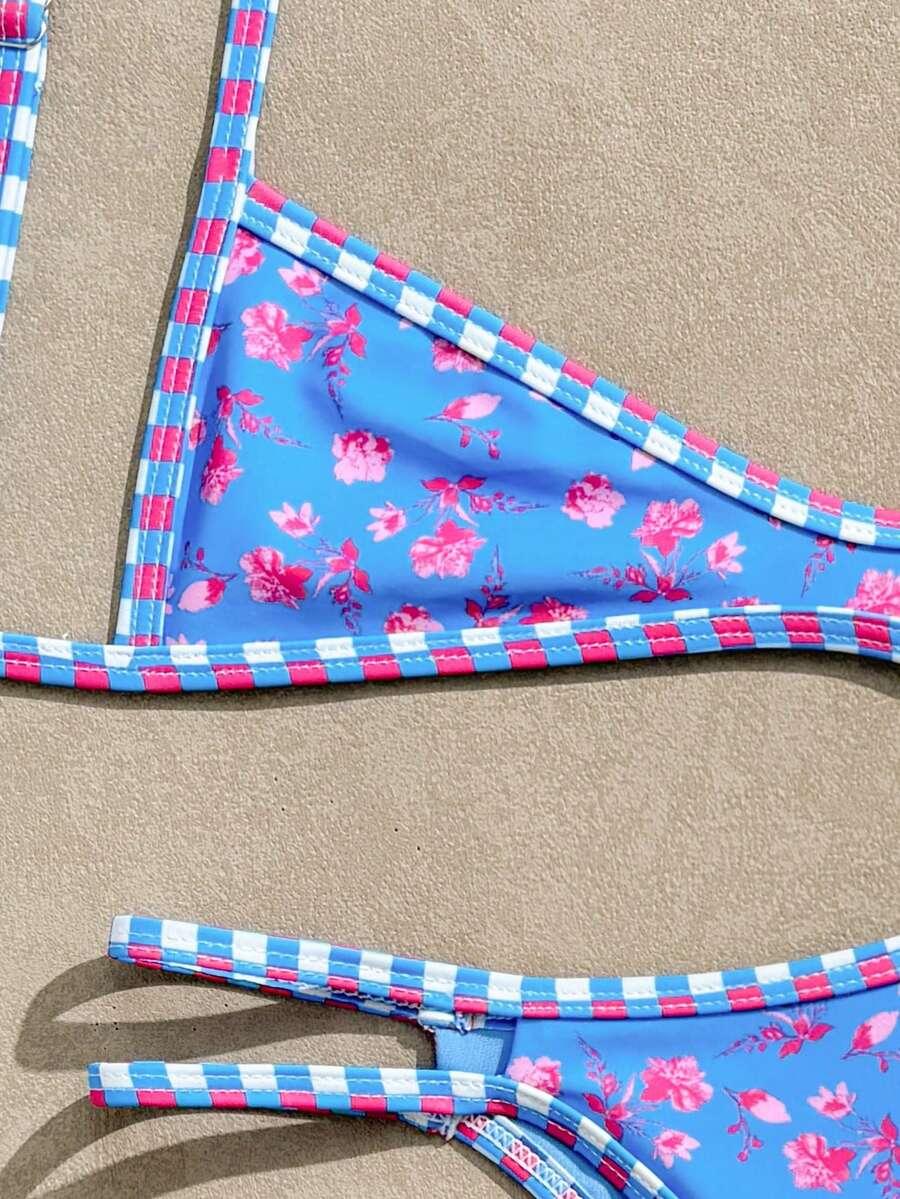 SWIM MOD DWUCZĘŚCIOWY STRÓJ KĄPIELOWY WZÓR KWIATY S09__XS