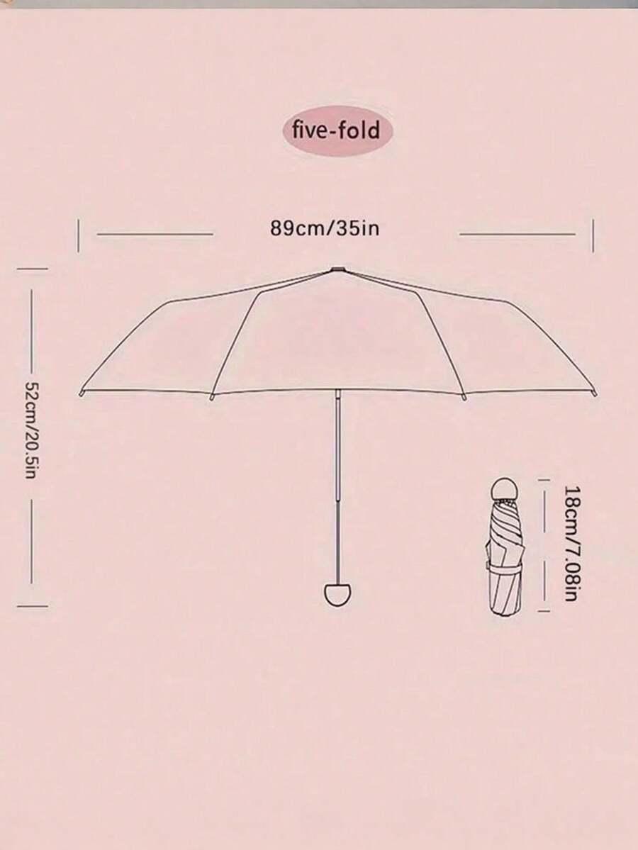 SHEIN CZERWONY SKŁADANY PARASOL S07