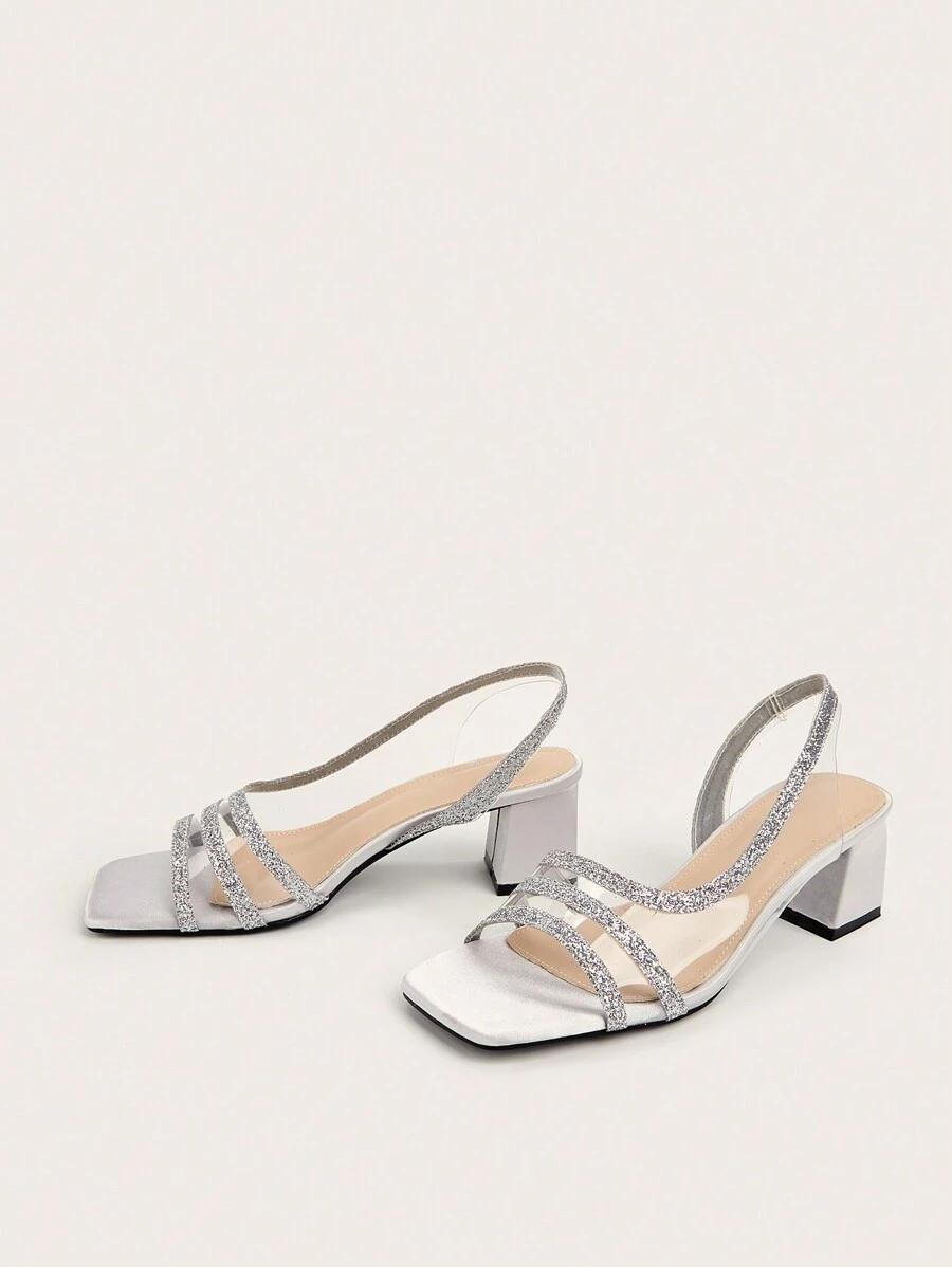 SHEIN SREBRNE SANDAŁY OBCAS S06__38