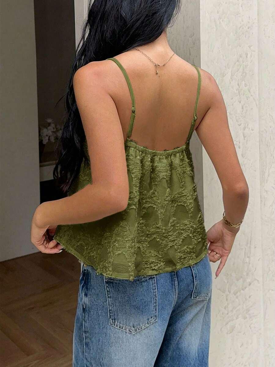 SHEIN ZIELONY TOP NA RAMIĄCZKACH S06__M