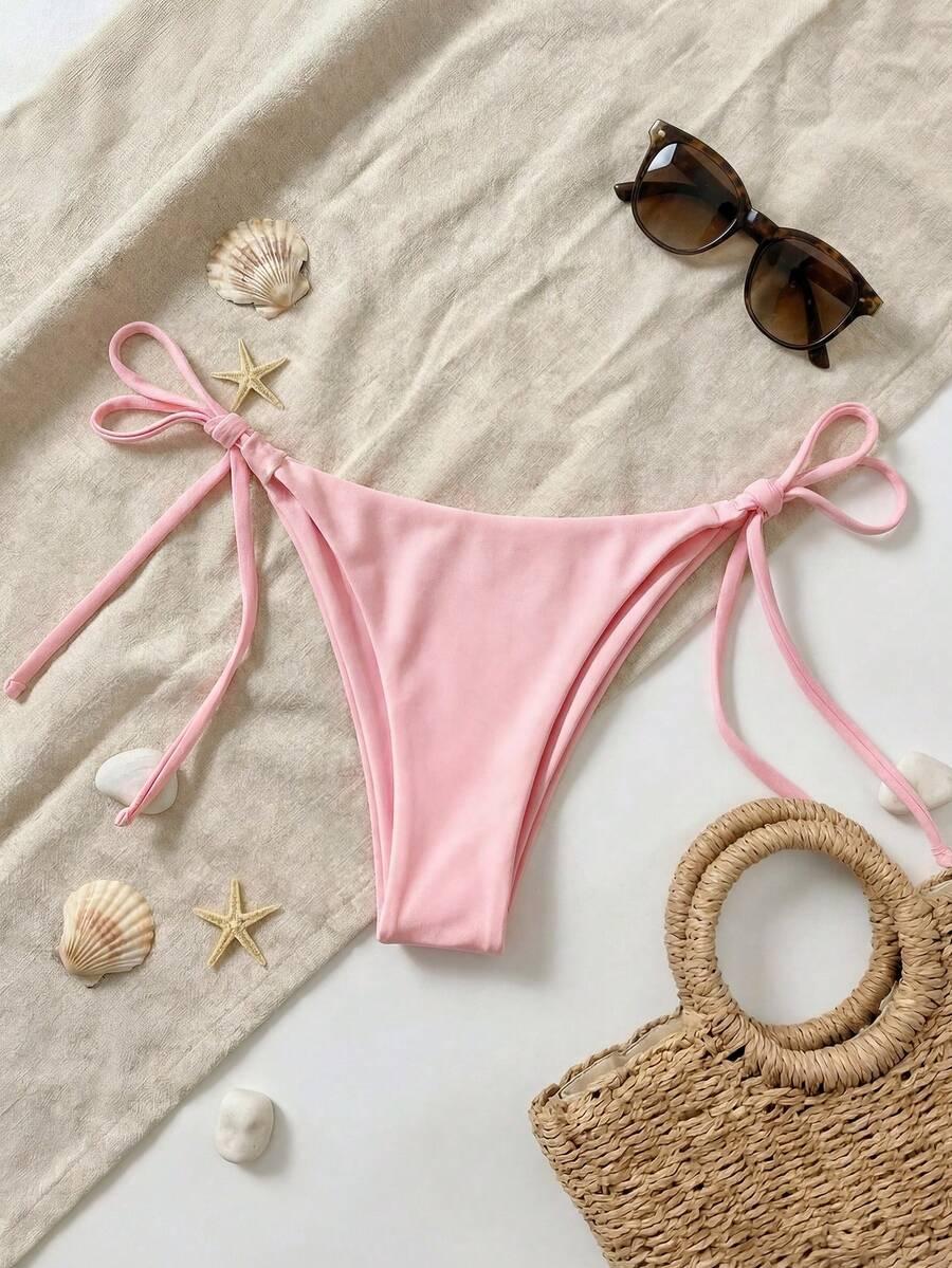 ELAVELLE RÓŻOWY DÓŁ OD BIKINI WIĄZANIE S09__M