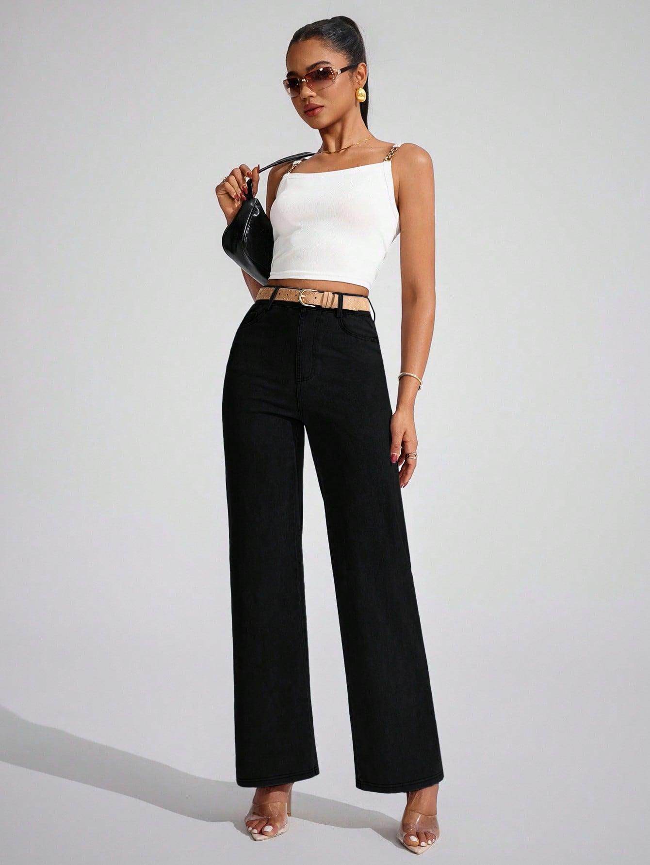 SHEIN CZARNE SPODNIE CASUAL S06__48