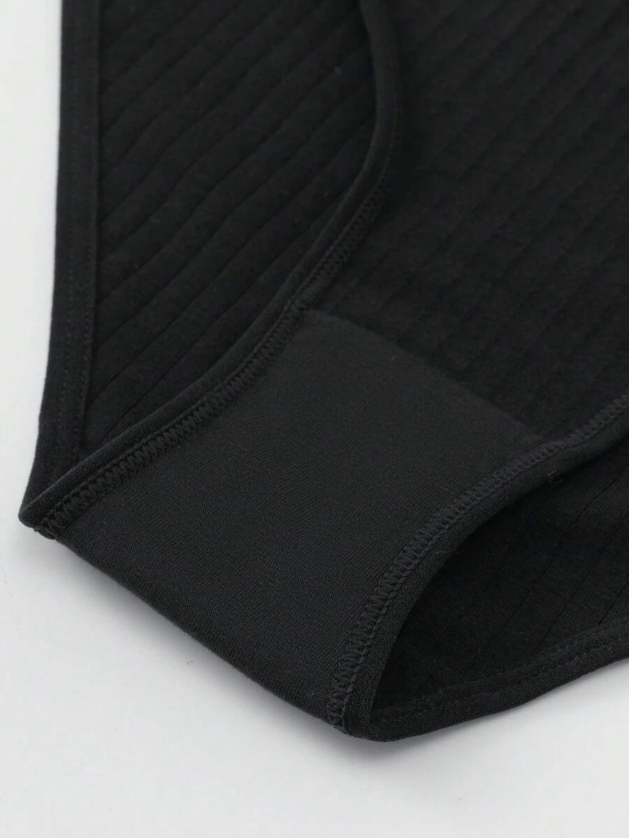 SHEIN PRĄŻKOWANE CZARNE MAJTKI 3-PACK S06__S