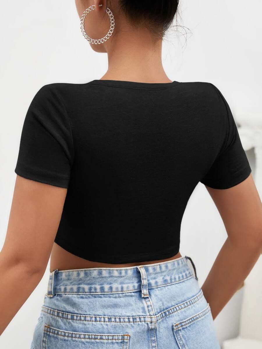 SHEIN CZARNY KRÓTKI TOP S06__XS