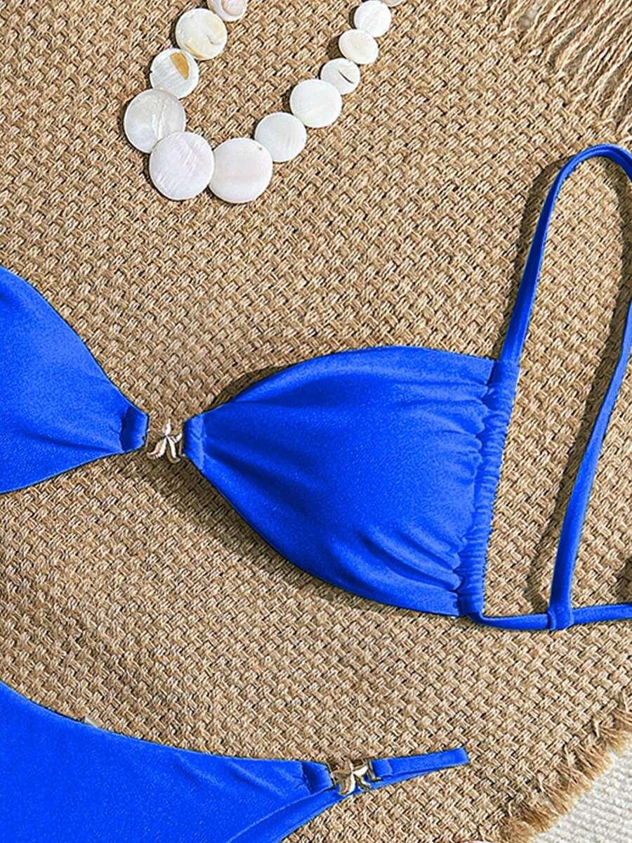 SHEIN NIEBIESKI DWUCZĘŚCIOWY STRÓJ KĄPIELOWY S09__M