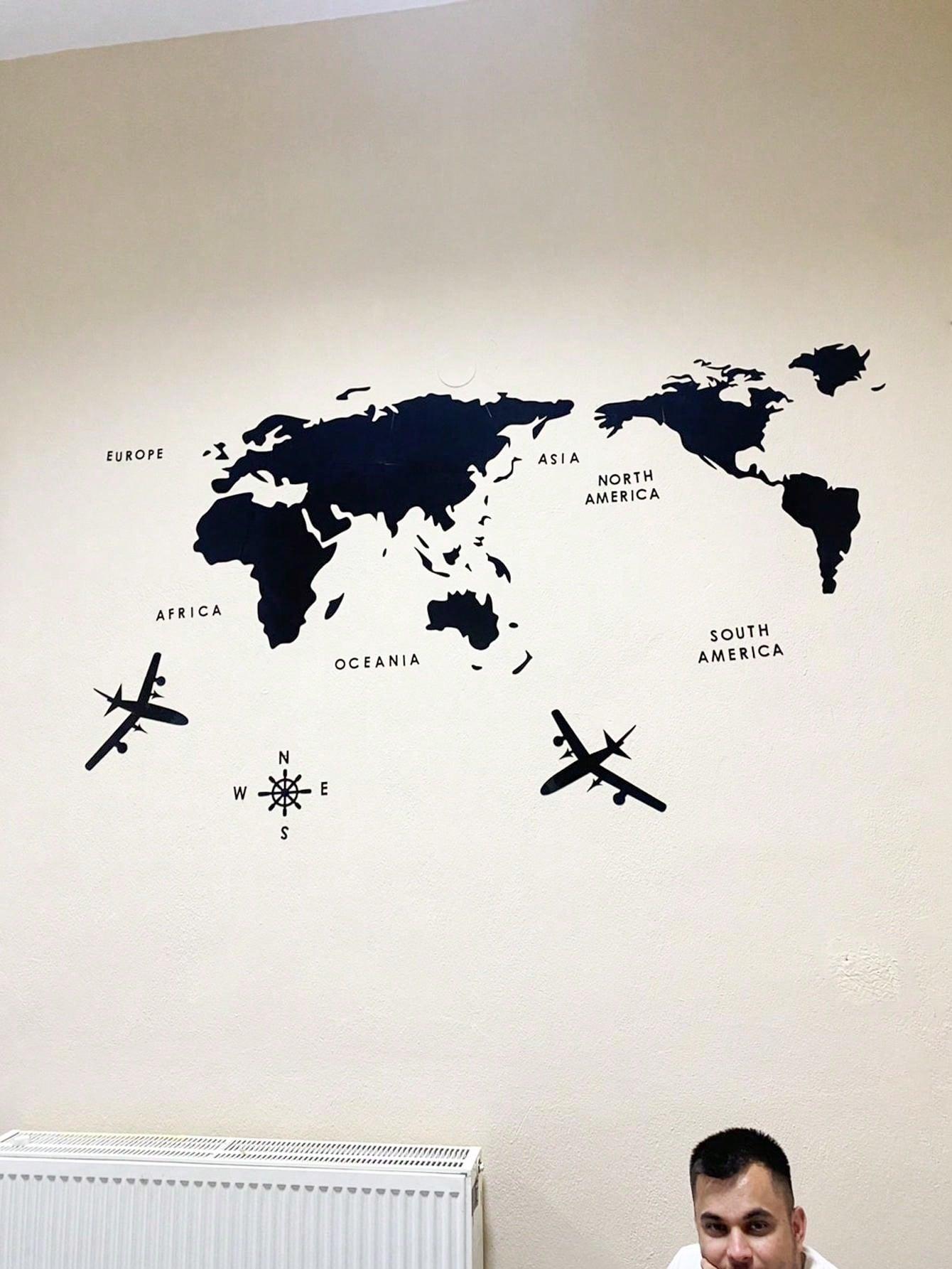 SHEIN NAKLEJKA NA ŚCIANĘ MAPA ŚWIATA S07__180X90