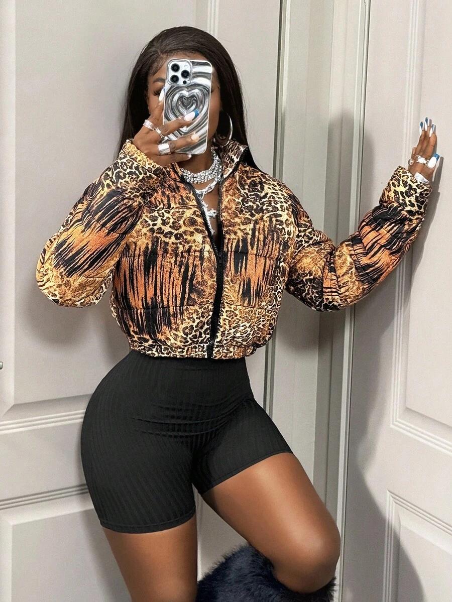 SHEIN KURTKA ANIMAL PRINT ZAMEK W01__S