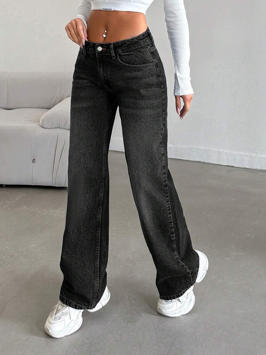 SHEIN CZARNE SPODNIE JEANS S06__S