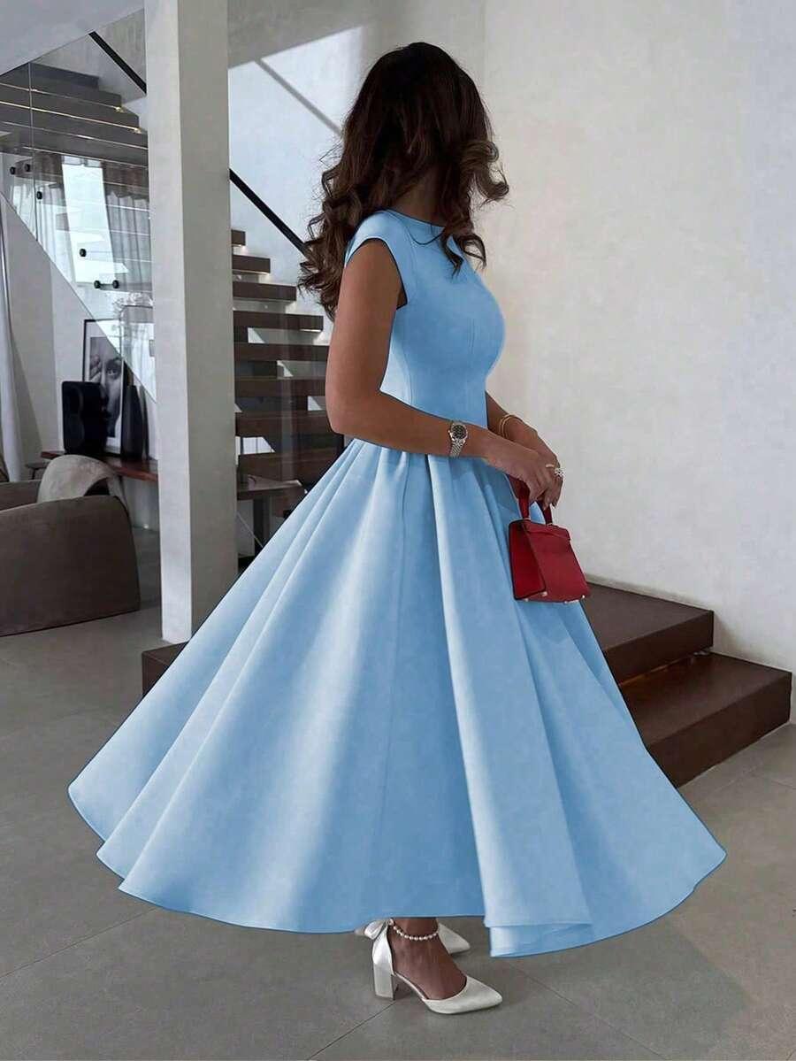 SHEIN NIEBIESKA MIDI SUKIENKA S06__XS