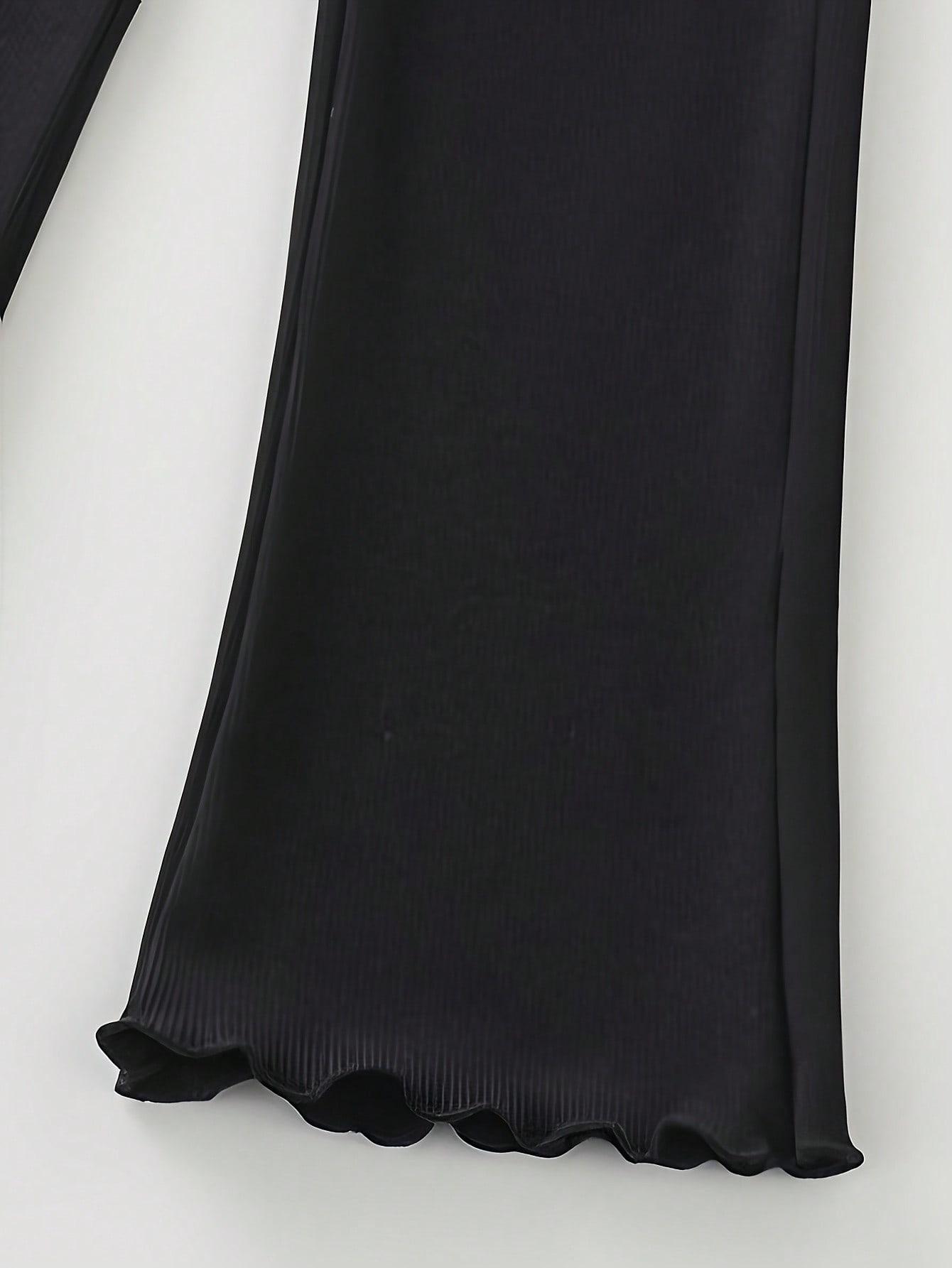 SHEIN CZARNE MATERIAŁOWE SPODNIE S06__98-104