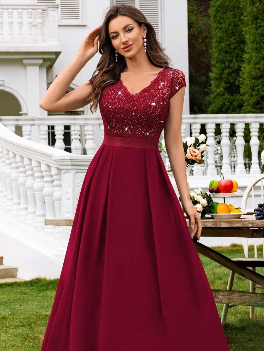 SHEIN BORDOWA MAXI SUKIENKA S06__M