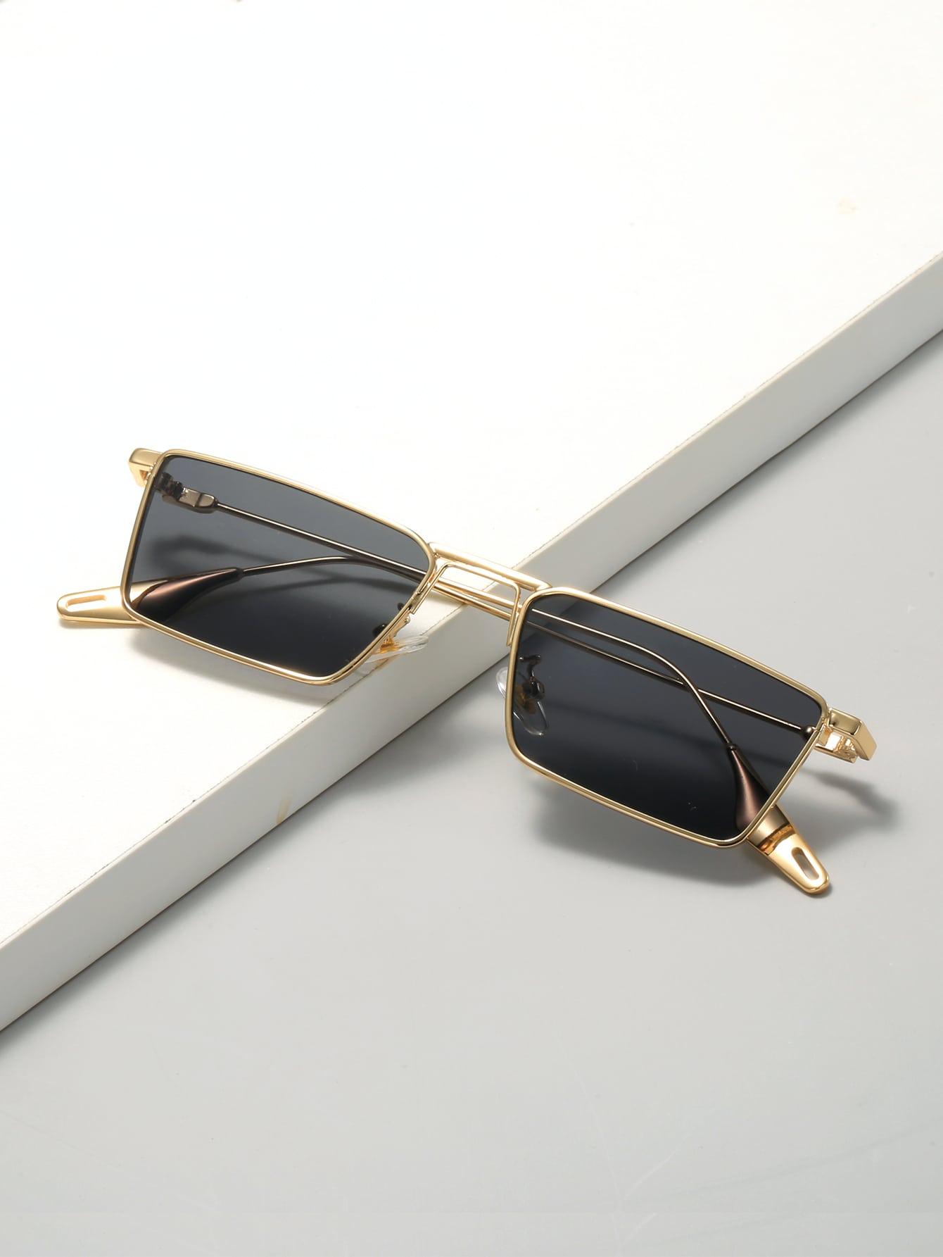 SHEIN OKULARY PRZECIWSŁONECZNE ZŁOTE OPRAWKI S07