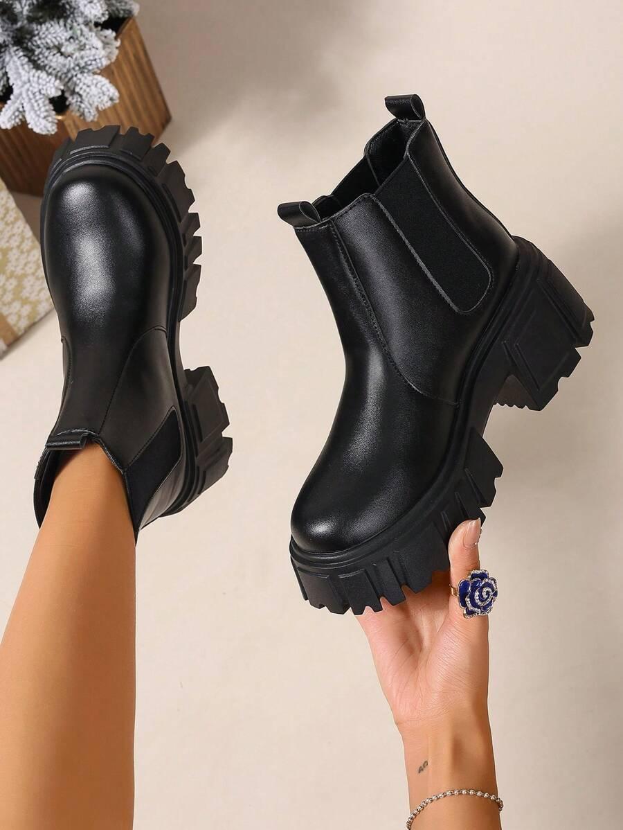 SHEIN CZARNE WSUWANE BOTKI ZA KOSTKĘ W01__41