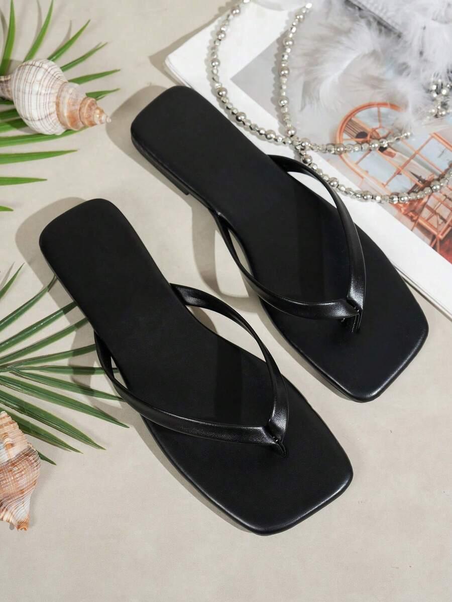 SHEIN CZARNE KLAPKI JAPONKI S06__38