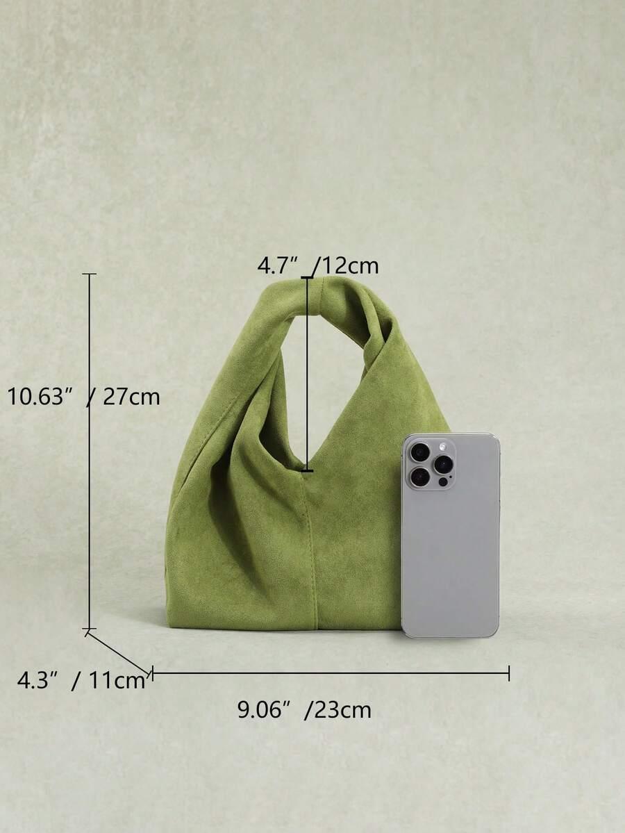 SHEIN ZIELONA TOREBKA IMITACJA ZAMSZU S07__23X11X27