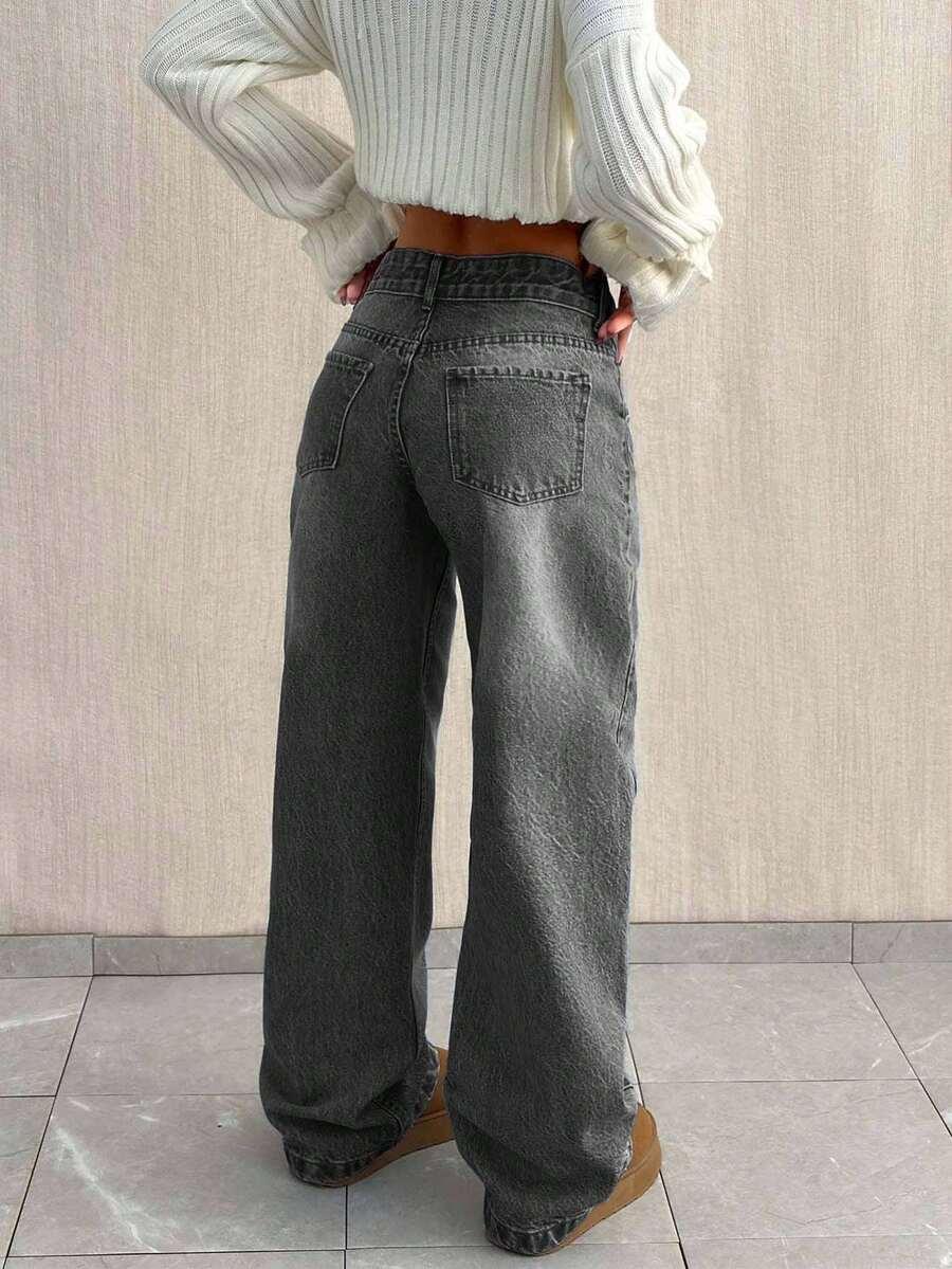 SHEIN CZARNE SPODNIE JEANS S06__M